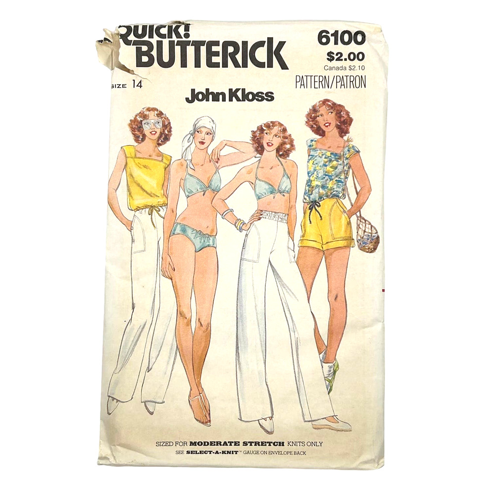 Butterick Vintage 1980's Pattern #6100 John Kloss Misses Bikini Size 14‎